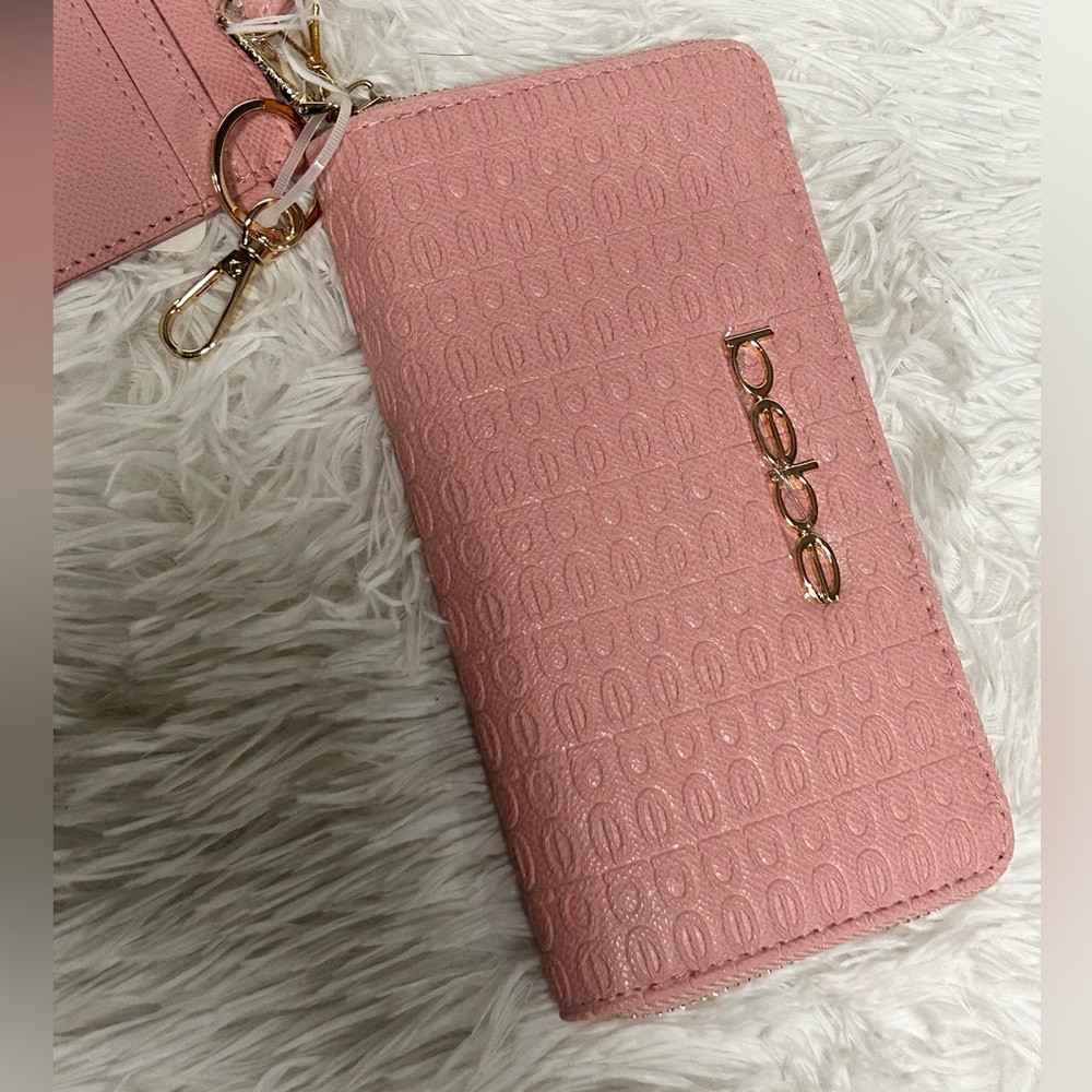 Bebe Pink Zip Wallet & Wristlet Card Holder Bundle Set β NWT - Picture 3 of 7